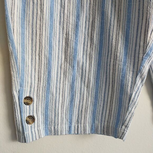 Emily Daniels Pull On Pants Women 2X Blue Stripe Baggy ElasticWaist Nautical New - Picture 4 of 8